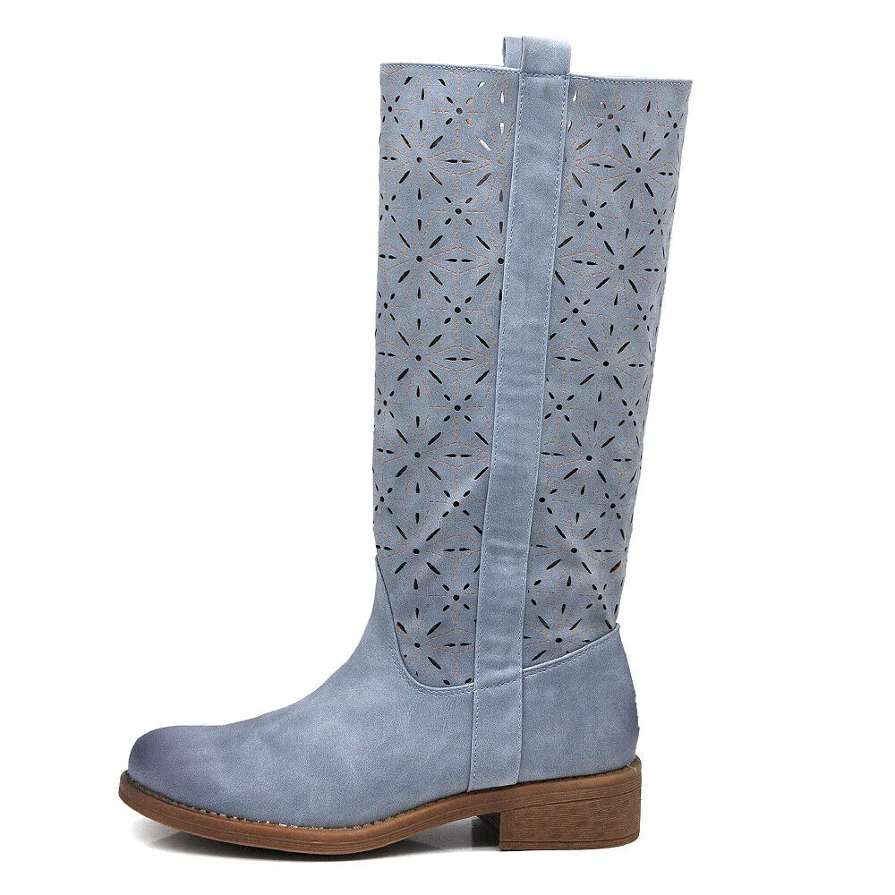 Stivali Stivaletti Biker Motociclista Traforati primaverili da Donna LY70-6