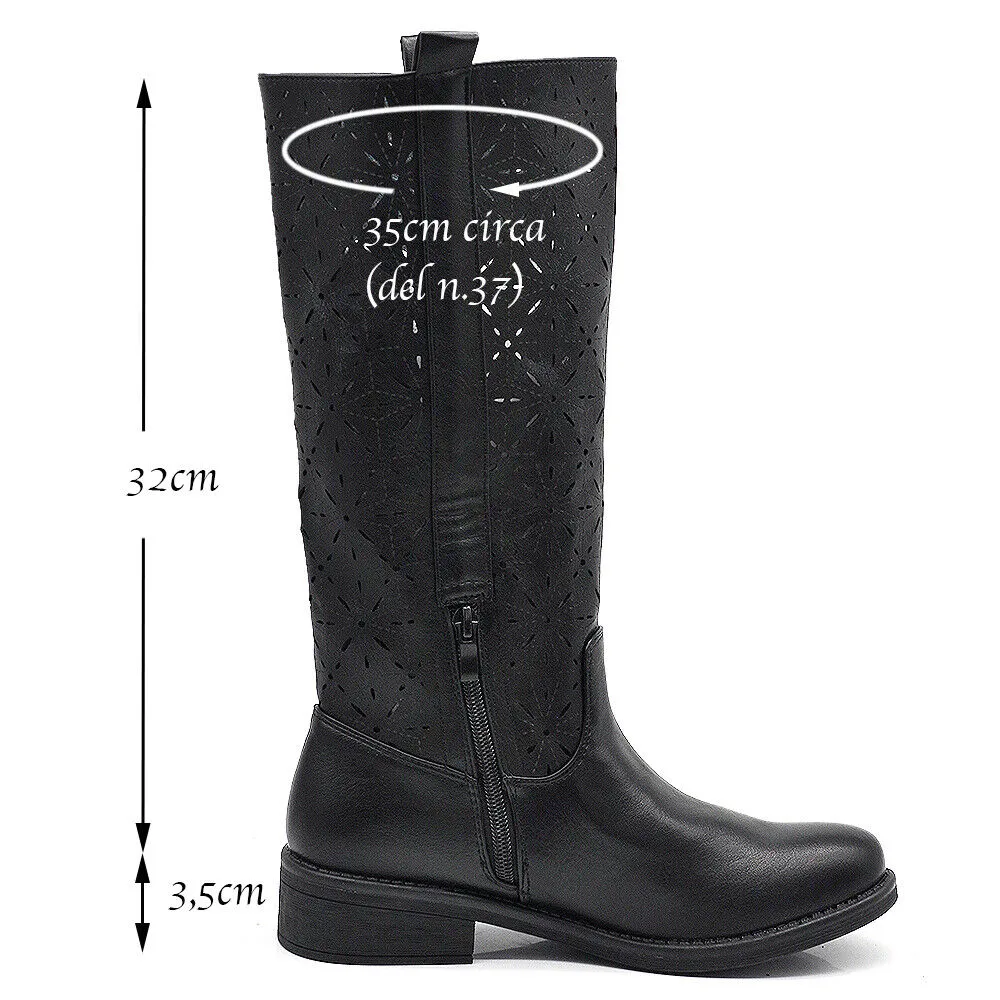 Stivali Stivaletti Biker Motociclista Traforati primaverili da Donna LY70-6