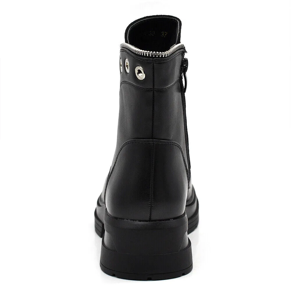 Stivali Stivaletti Donna Motociclista Anfivi Scarponcini Lacci strass Zip 6633