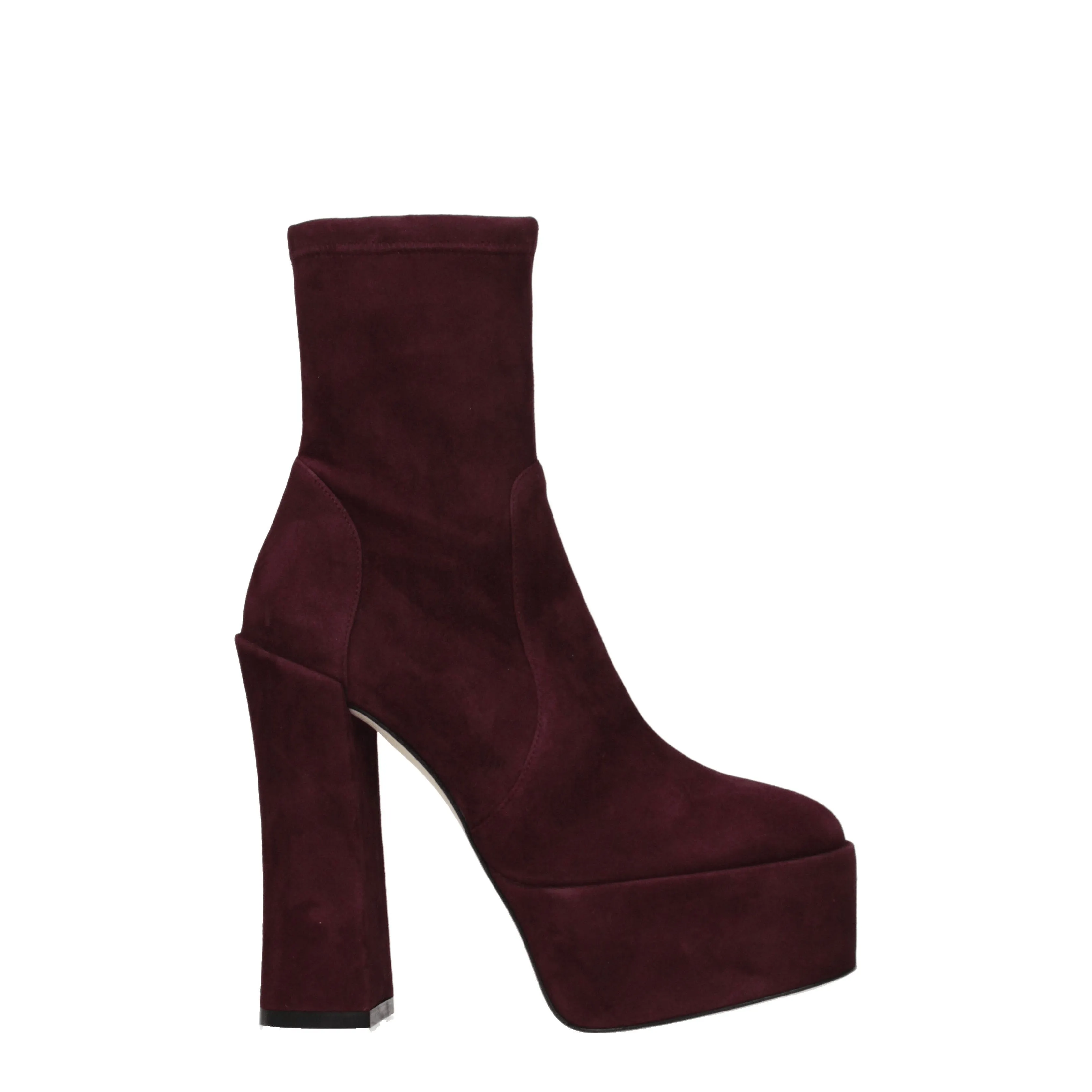 Stuart Weitzman Stivaletti Skyhi Donna Camoscio Viola/Cordovan
