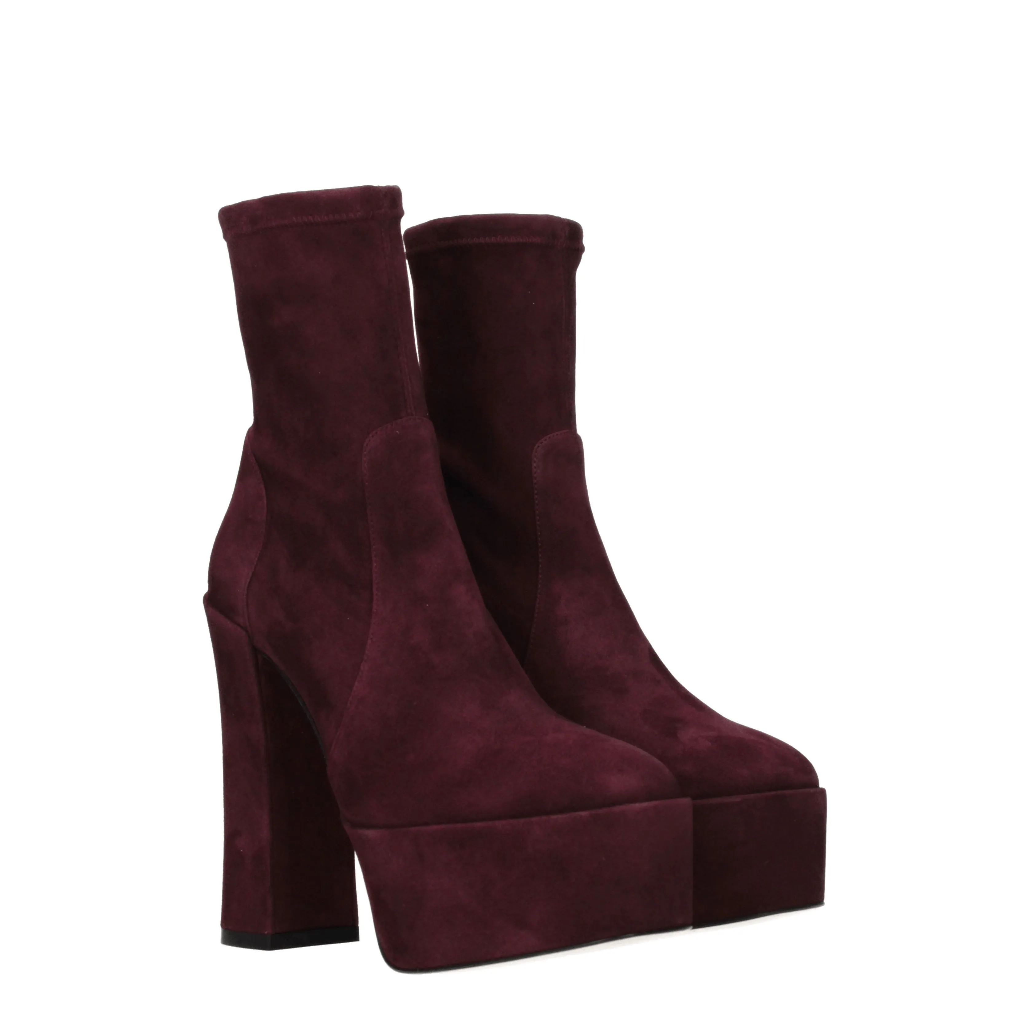 Stuart Weitzman Stivaletti Skyhi Donna Camoscio Viola/Cordovan