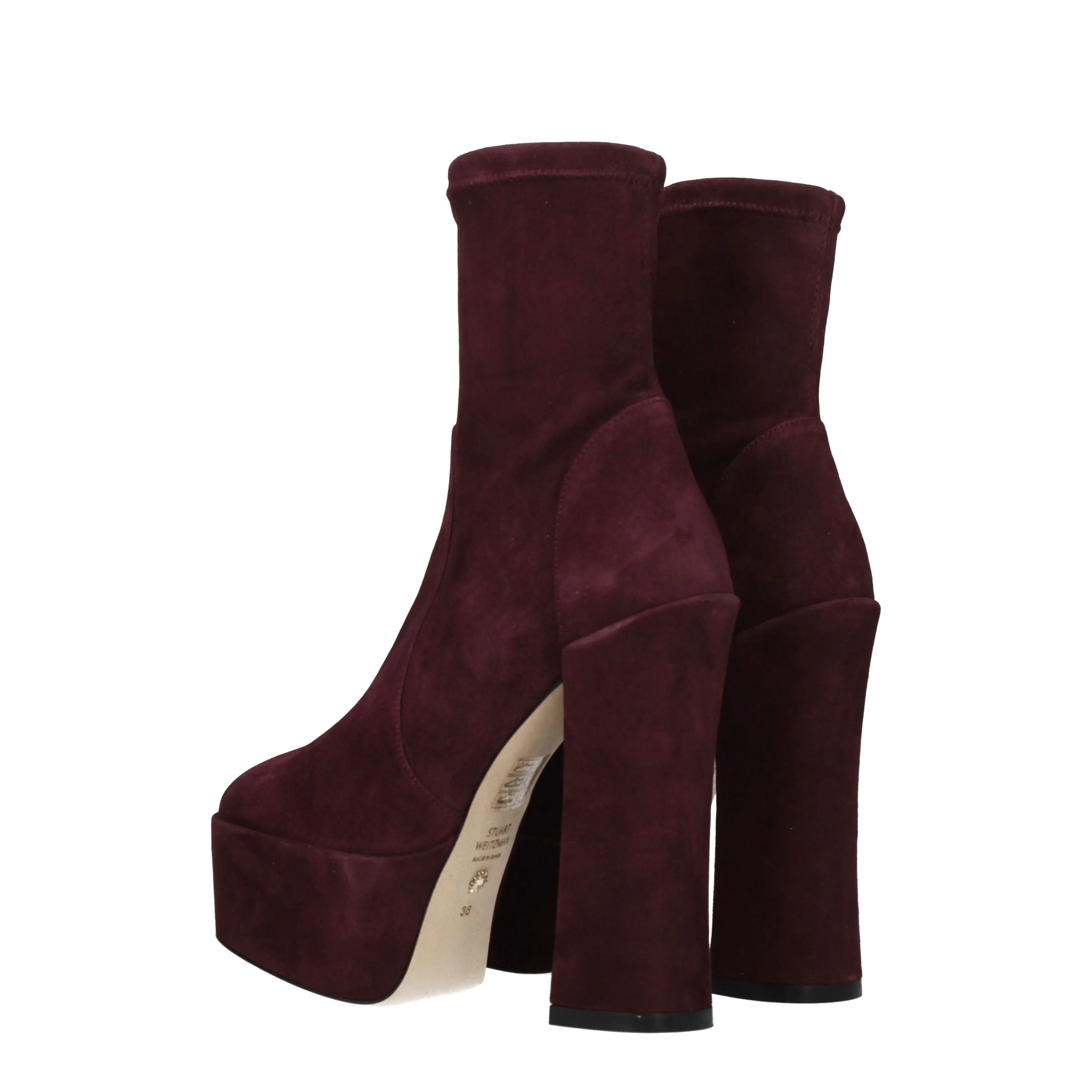 Stuart Weitzman Stivaletti Skyhi Donna Camoscio Viola/Cordovan