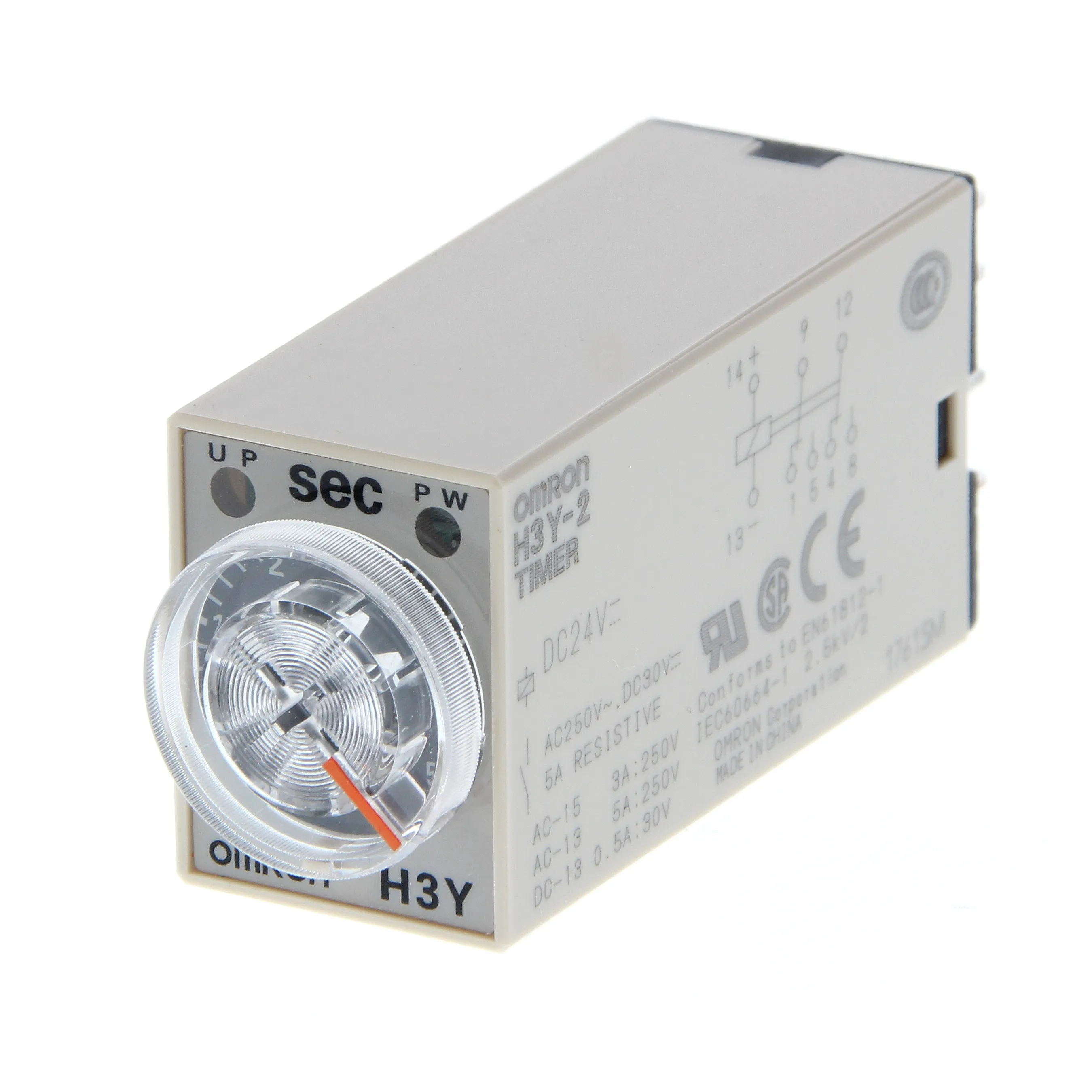 Timer Relay Omron, intervallo 30s, 4 poli, DPDT, A innesto