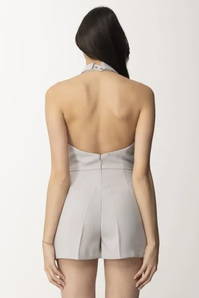 Tuta corta in crêpe con gilet Perla