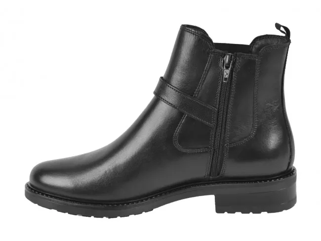VALLEVERDE SCARPE TRONCHETTI IN PELLE DONNA INVERNO 47525  STIVALETTI NERO