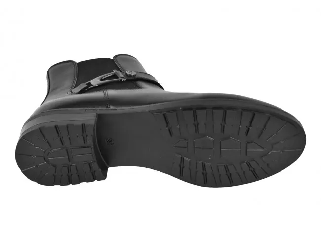 VALLEVERDE SCARPE TRONCHETTI IN PELLE DONNA INVERNO 47525  STIVALETTI NERO