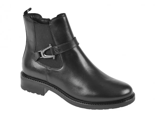 VALLEVERDE SCARPE TRONCHETTI IN PELLE DONNA INVERNO 47525  STIVALETTI NERO