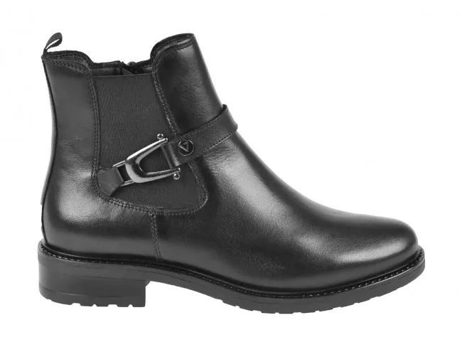 VALLEVERDE SCARPE TRONCHETTI IN PELLE DONNA INVERNO 47525  STIVALETTI NERO