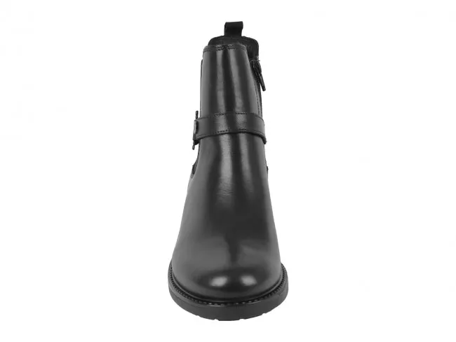 VALLEVERDE SCARPE TRONCHETTI IN PELLE DONNA INVERNO 47525  STIVALETTI NERO