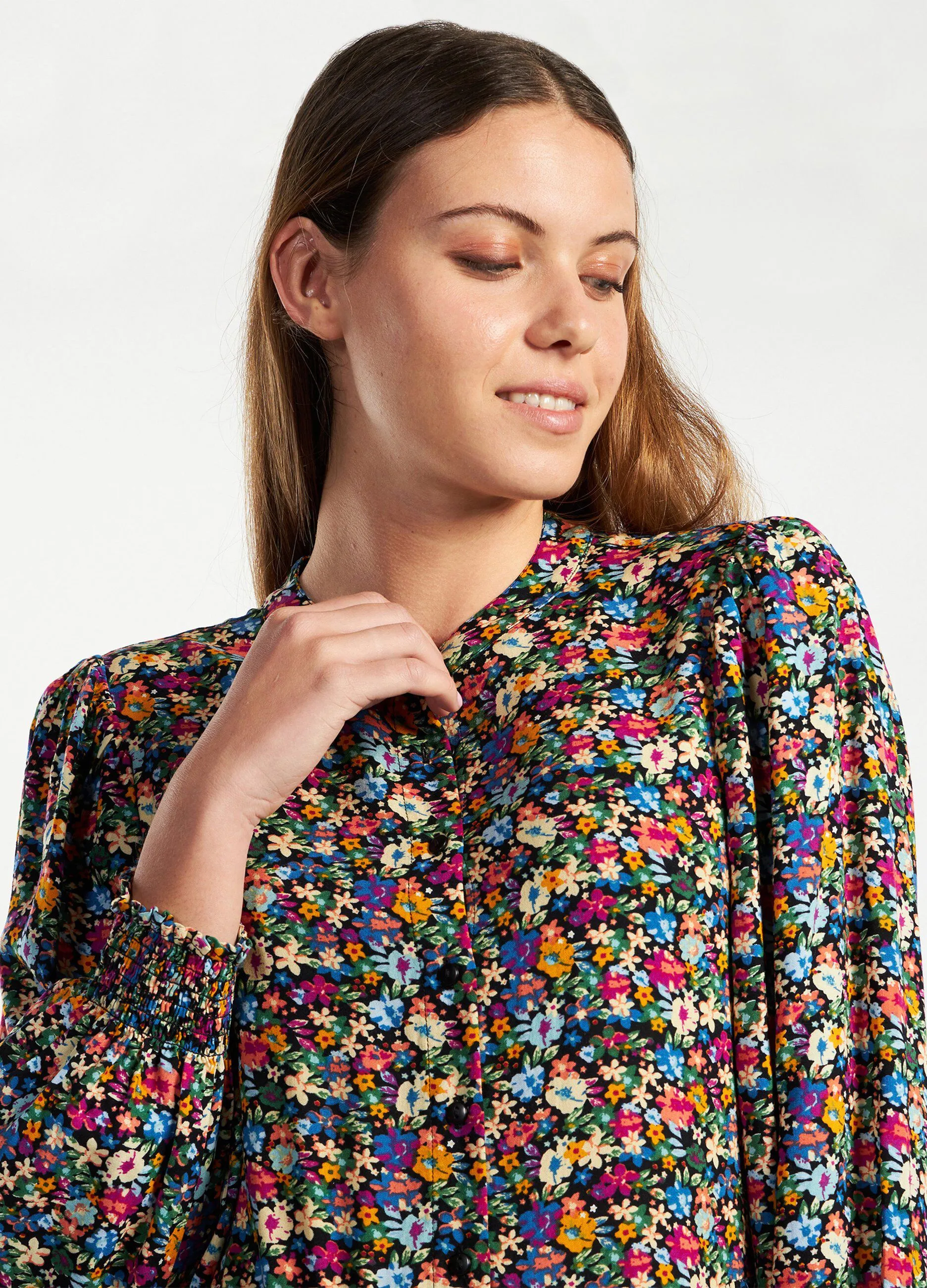 Vestito corto a manica lunga donna
