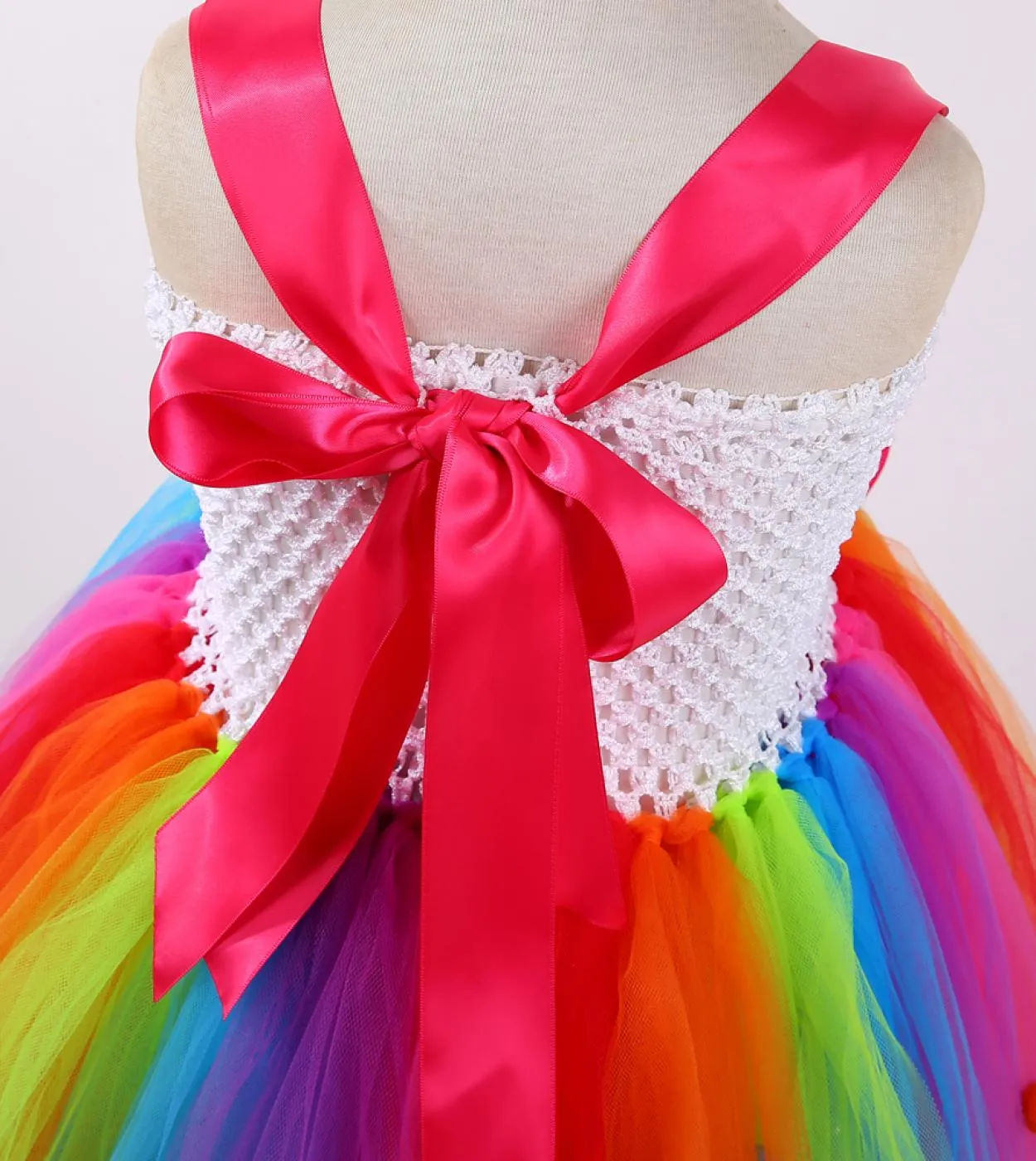 Vestito da tutu di caramelle arcobaleno per ragazze Costume da lecca-lecca per bambini con fiocco Abiti da principessa per ragaz