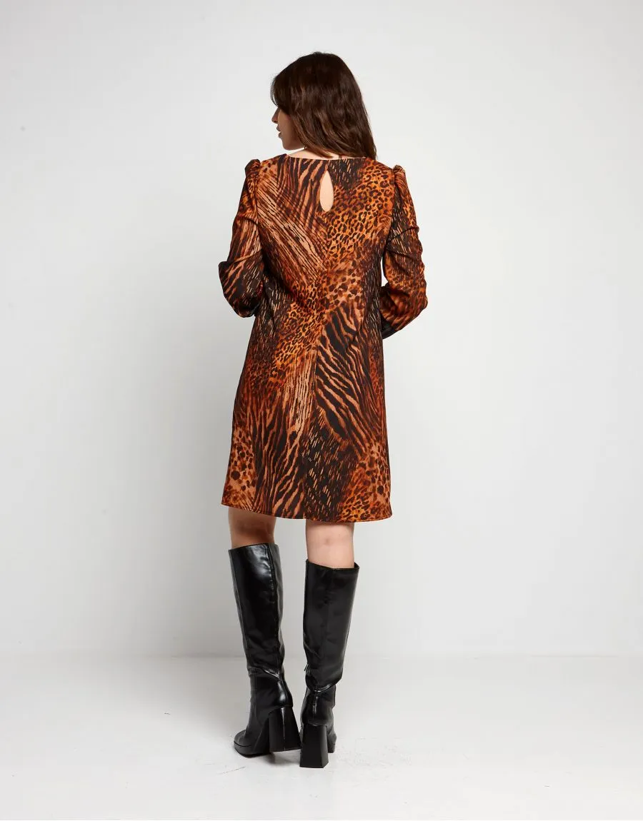 Vestito fantasia con polsi in raso