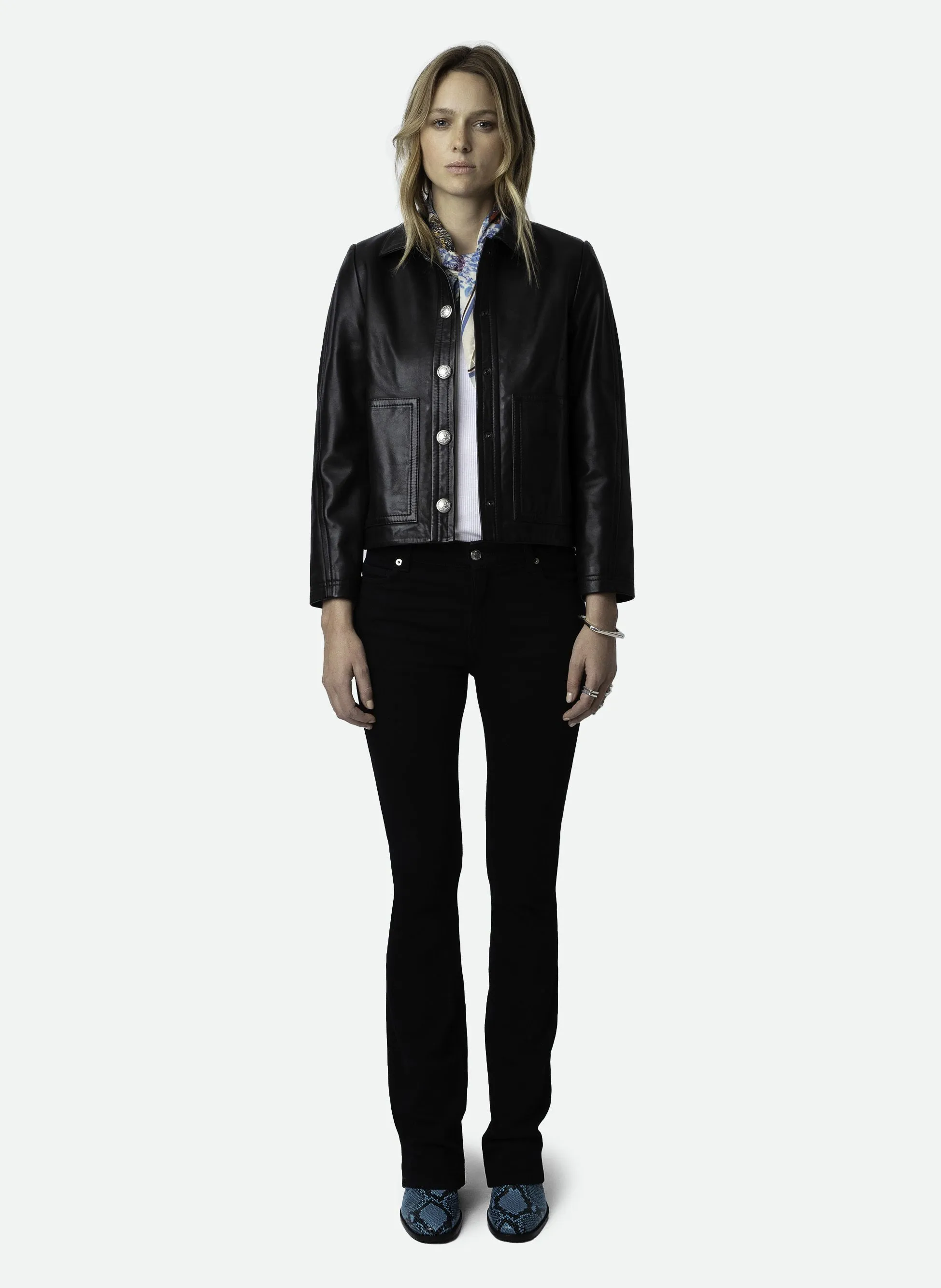  ZADIG&VOLTAIRE   PREISER - Stivaletti in pelle effetto pitone | Blu